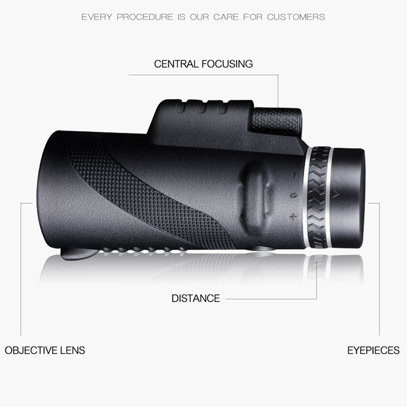 Monocular Long Range 1000m Telescope Smartphone 40X60 Military Spyglass Zoom HD Hunting Optics Scope