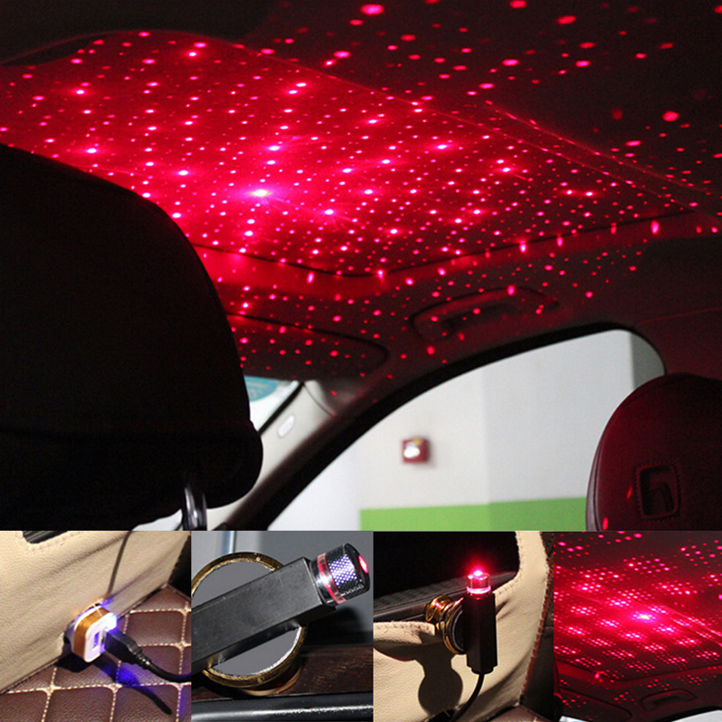 USB Led Lighting Home Decor Romantic LED Car Roof Star Night Light Projector Atmosphere Galaxy Lamp USB  Lamp Car Decoration Light  Adjustable Car Interior Decor Light