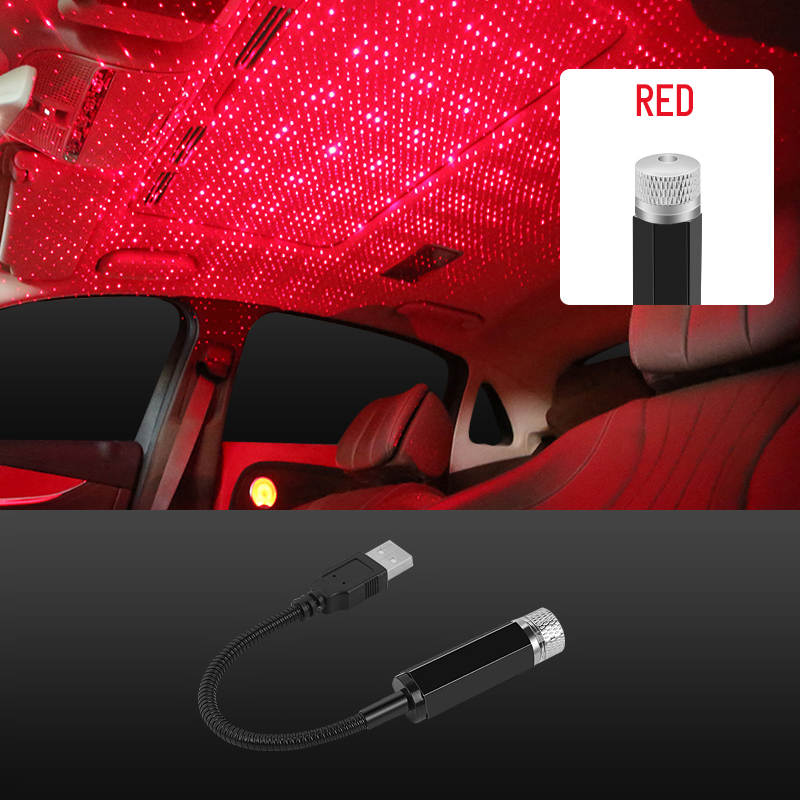 USB Led Lighting Home Decor Romantic LED Car Roof Star Night Light Projector Atmosphere Galaxy Lamp USB  Lamp Car Decoration Light  Adjustable Car Interior Decor Light