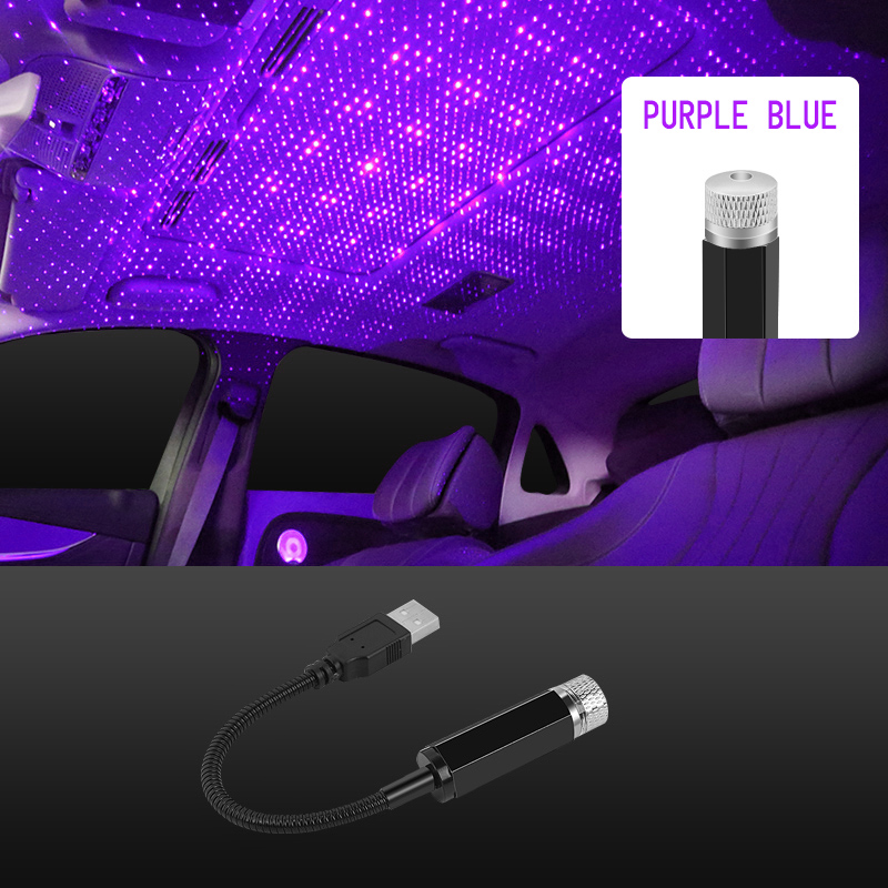 USB Led Lighting Home Decor Romantic LED Car Roof Star Night Light Projector Atmosphere Galaxy Lamp USB  Lamp Car Decoration Light  Adjustable Car Interior Decor Light