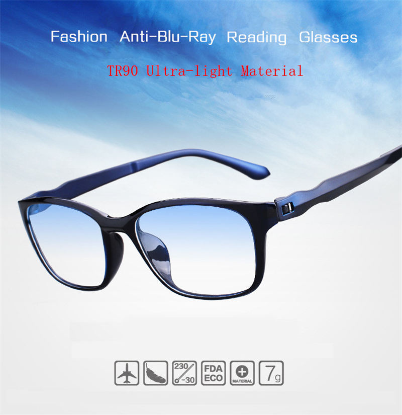 Hot sales Reading Glasses Men Anti Blue Rays Presbyopia Eyeglasses Antifatigue Computer Eyewear