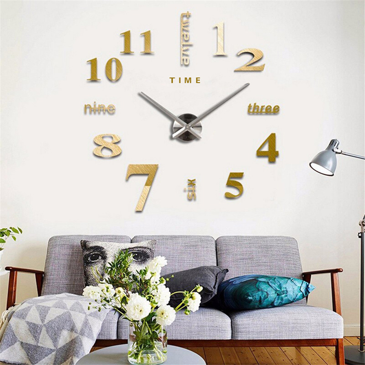 3D Wall Clock Mirror Wall Stickers Creative DIY Wall Clocks Removable Art Decal Sticker Home Decor