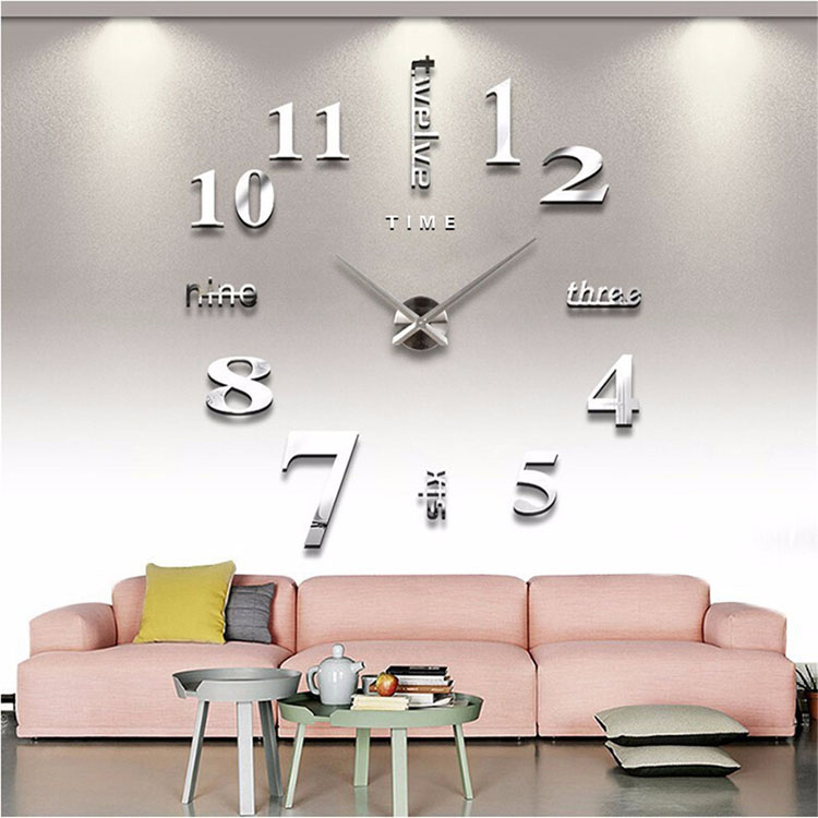 3D Wall Clock Mirror Wall Stickers Creative DIY Wall Clocks Removable Art Decal Sticker Home Decor