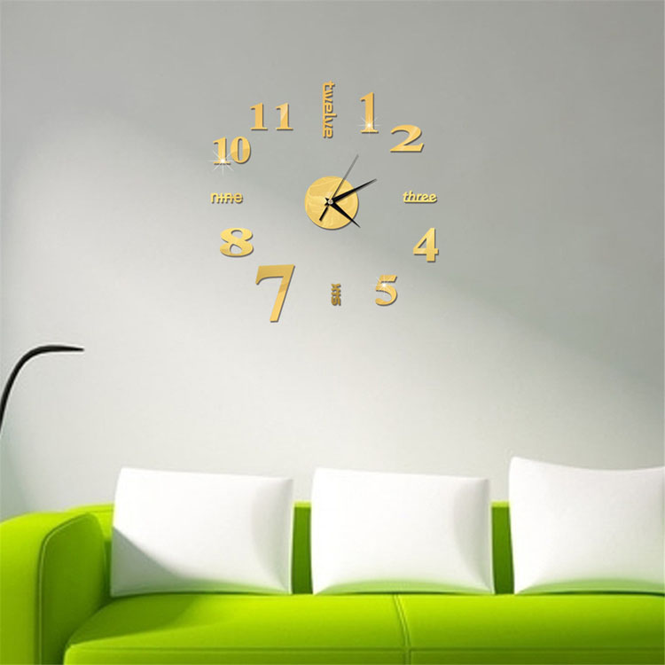 3D Wall Clock Mirror Wall Stickers Creative DIY Wall Clocks Removable Art Decal Sticker Home Decor