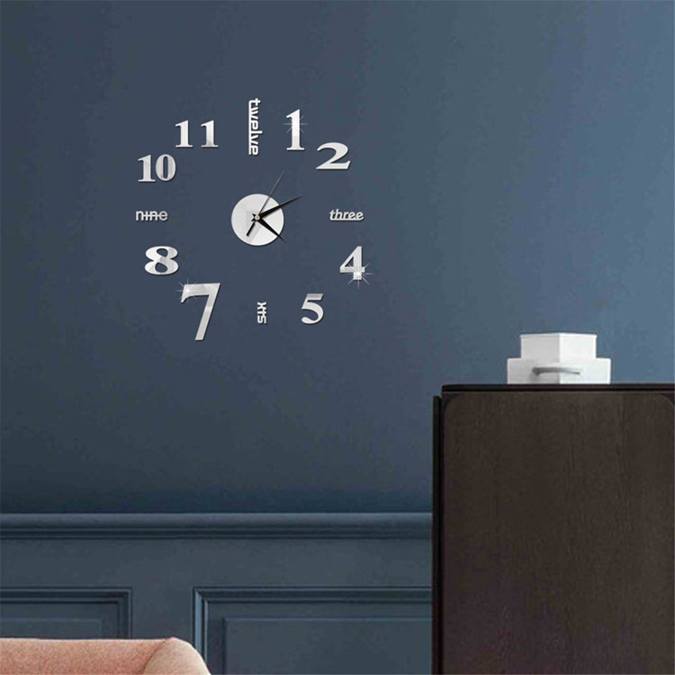 3D Wall Clock Mirror Wall Stickers Creative DIY Wall Clocks Removable Art Decal Sticker Home Decor