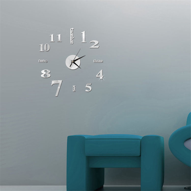 3D Wall Clock Mirror Wall Stickers Creative DIY Wall Clocks Removable Art Decal Sticker Home Decor