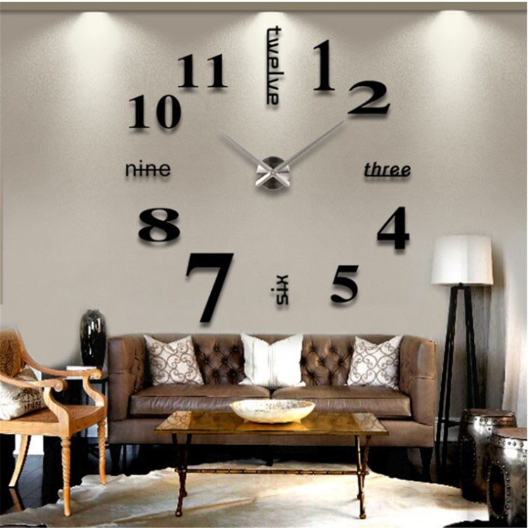 3D Wall Clock Mirror Wall Stickers Creative DIY Wall Clocks Removable Art Decal Sticker Home Decor