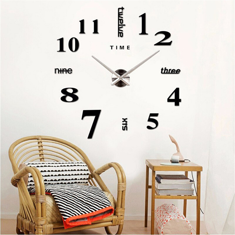 3D Wall Clock Mirror Wall Stickers Creative DIY Wall Clocks Removable Art Decal Sticker Home Decor