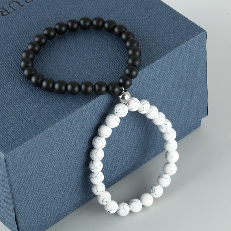 A pair Attractive couples charm bracelets best friend stoned bracelet men bracelet jewelry bracelets