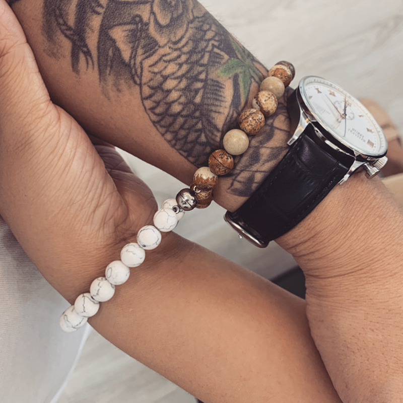 A pair Attractive couples charm bracelets best friend stoned bracelet men bracelet jewelry bracelets