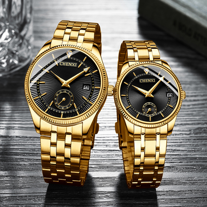 A pair Couples Watches Men Watches Lady Top Brand Luxury Quartz Wristwatch For Lover's Dress Clock