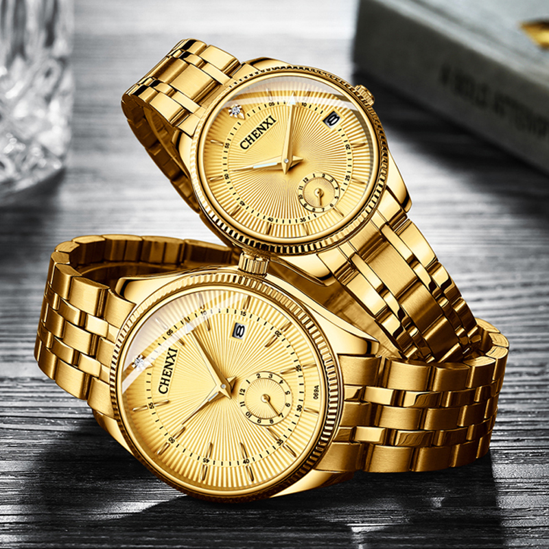 A pair Couples Watches Men Watches Lady Top Brand Luxury Quartz Wristwatch For Lover's Dress Clock