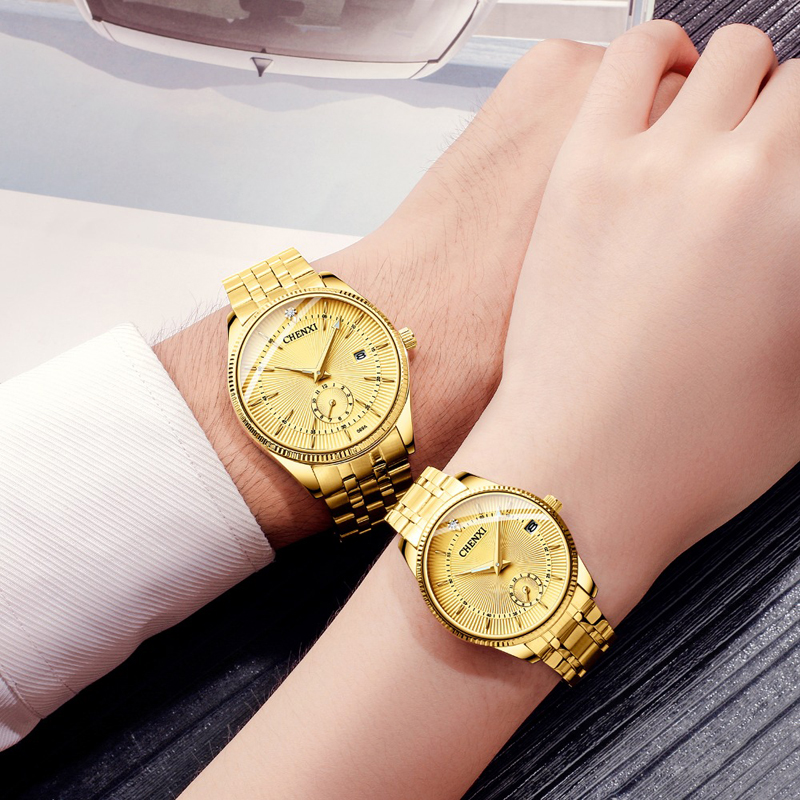 A pair Couples Watches Men Watches Lady Top Brand Luxury Quartz Wristwatch For Lover's Dress Clock