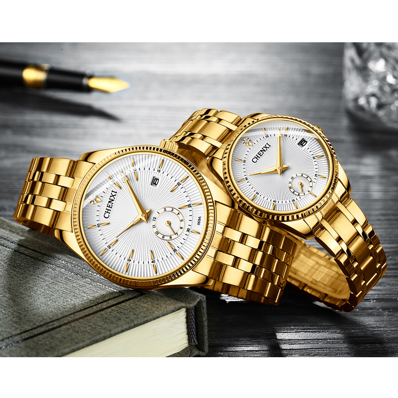 A pair Couples Watches Men Watches Lady Top Brand Luxury Quartz Wristwatch For Lover's Dress Clock