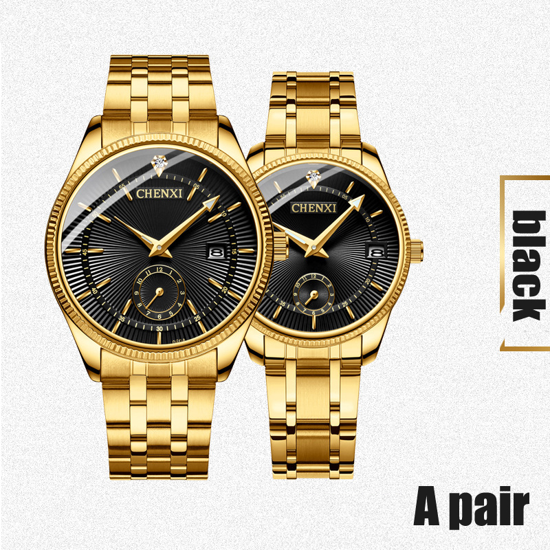 A pair Couples Watches Men Watches Lady Top Brand Luxury Quartz Wristwatch For Lover's Dress Clock