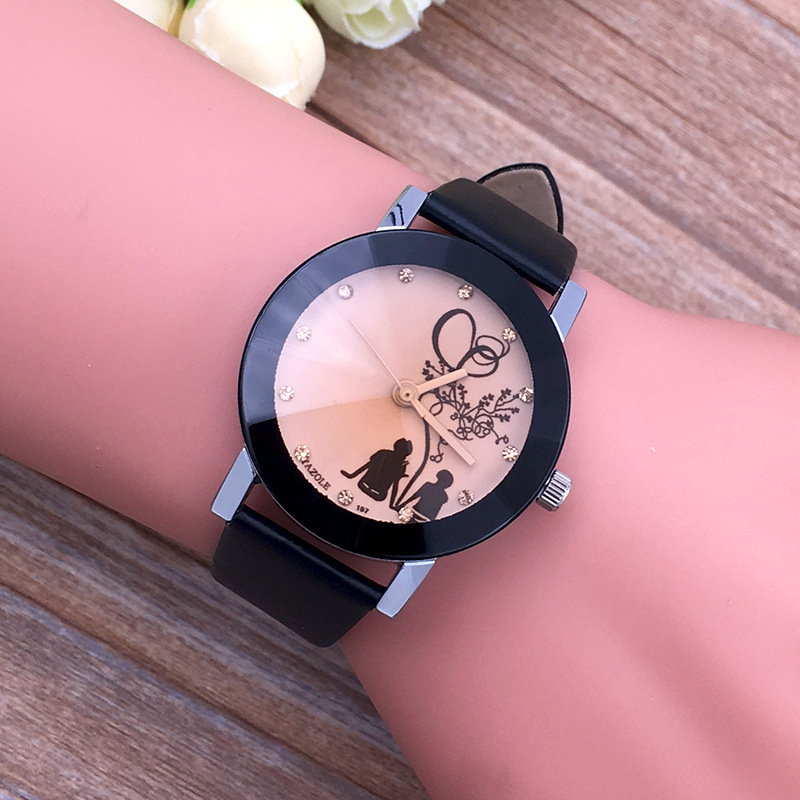 2PCS Lovers Watches Couple watches Casual Leather Strap Quartz Watch Female Male Watch Clocks Gifts
