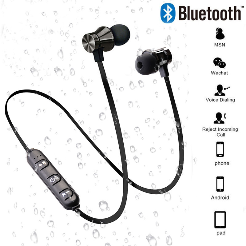 Magnetic Bluetooth Earphones Sports Wireless Earbuds Super Bass With Mic For All Smart Phones  Stereo Sports Waterproof Earbuds Wireless in-ear Headset with Mic