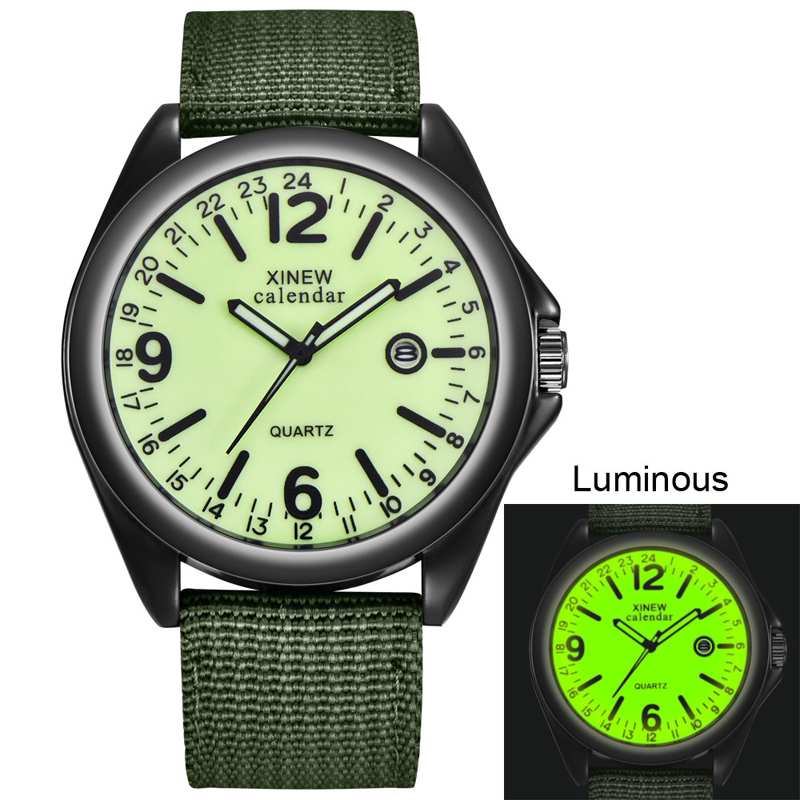 Military Men&apos;s Quartz Army Watch Black Dial Date Luxury Sport Wrist Watch Male Luminous Watches