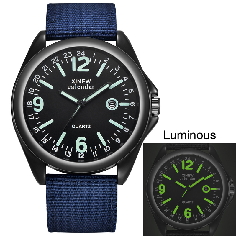 Military Men&apos;s Quartz Army Watch Black Dial Date Luxury Sport Wrist Watch Male Luminous Watches