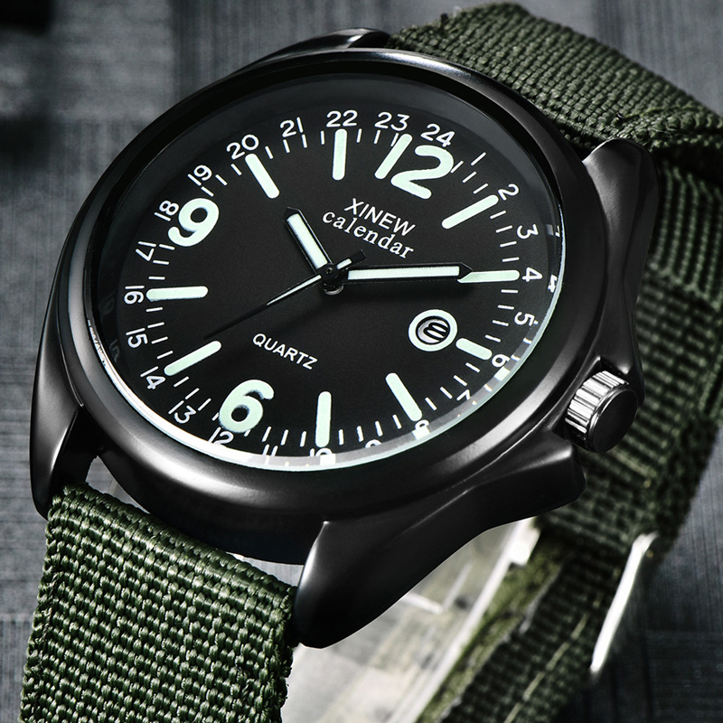 Military Men&apos;s Quartz Army Watch Black Dial Date Luxury Sport Wrist Watch Male Luminous Watches