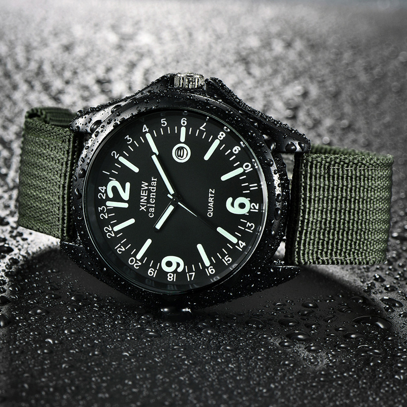 Military Men&apos;s Quartz Army Watch Black Dial Date Luxury Sport Wrist Watch Male Luminous Watches