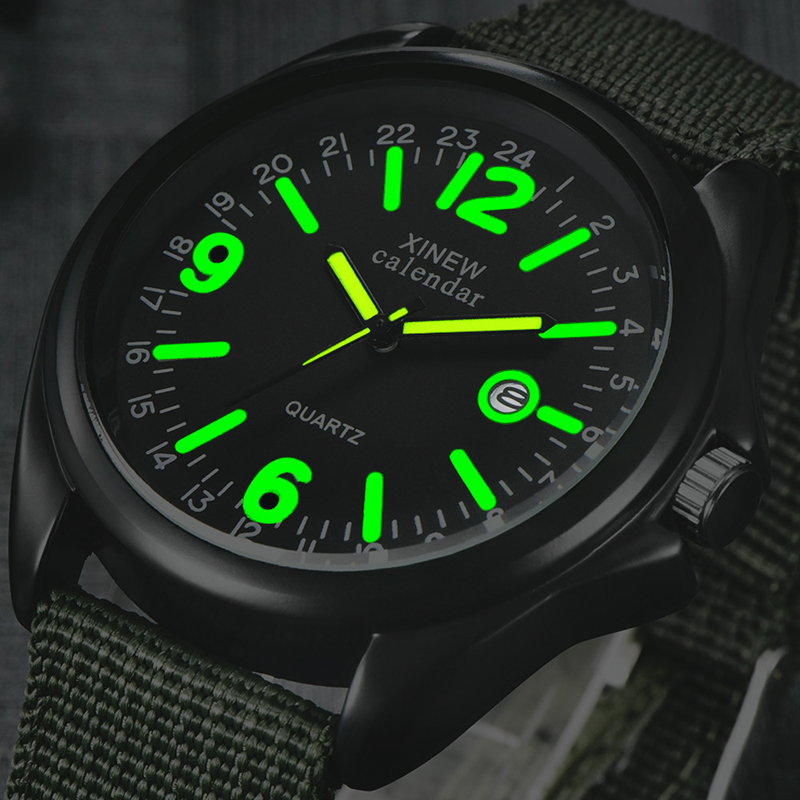 Military Men&apos;s Quartz Army Watch Black Dial Date Luxury Sport Wrist Watch Male Luminous Watches