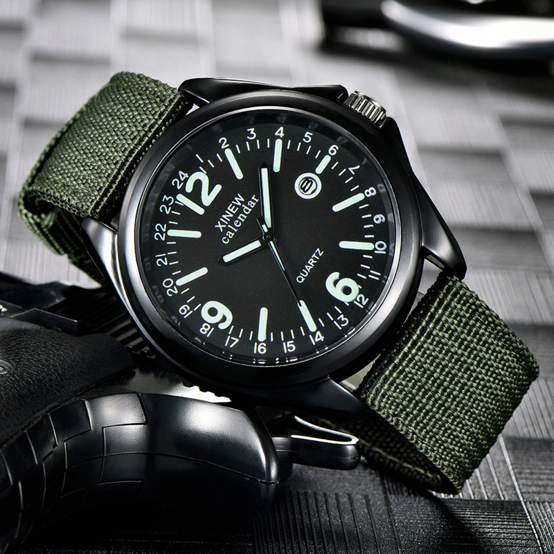 Military Men&apos;s Quartz Army Watch Black Dial Date Luxury Sport Wrist Watch Male Luminous Watches