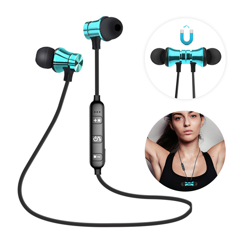 Magnetic Bluetooth Earphones Sports Wireless Earbuds Super Bass With Mic For All Smart Phones  Stereo Sports Waterproof Earbuds Wireless in-ear Headset with Mic