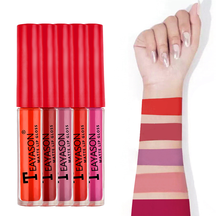 5Pcs/Set Waterproof Lipstick Lip Stick Lipstick Kit Long Lasting Moisturizer Matte Velvet Lipsticks Lips Makeup Cosmetics Labiales Beauty Makeup Valentine's Day Gift