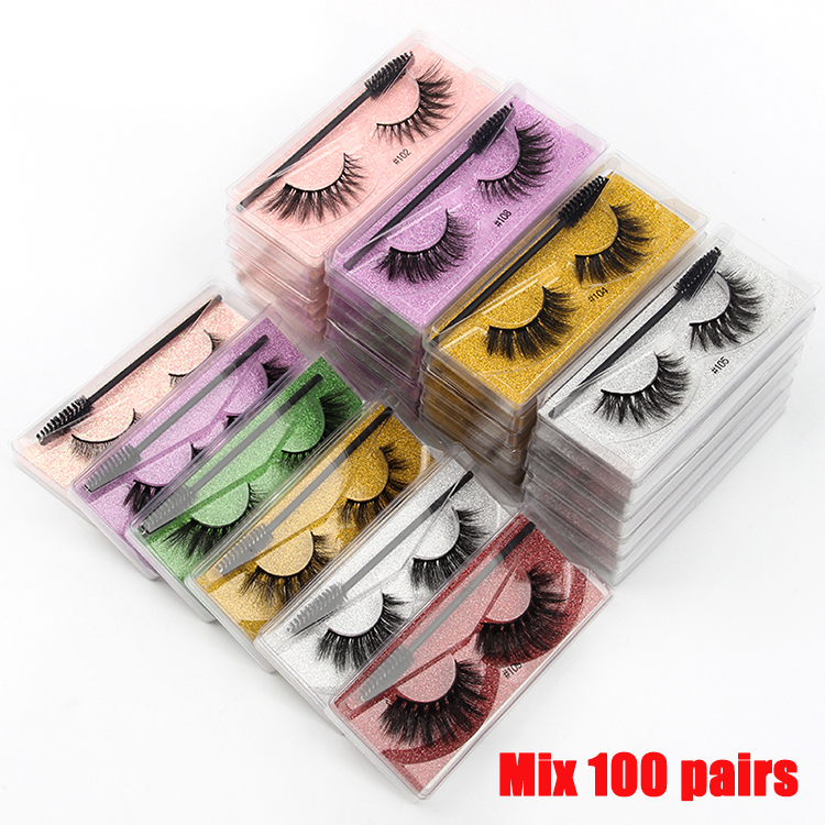 Eyelash Wholesale 3-100 Pairs 3D Mink Lashes Natural False Eye Mink Eyelashes Makeup Fake Lashes