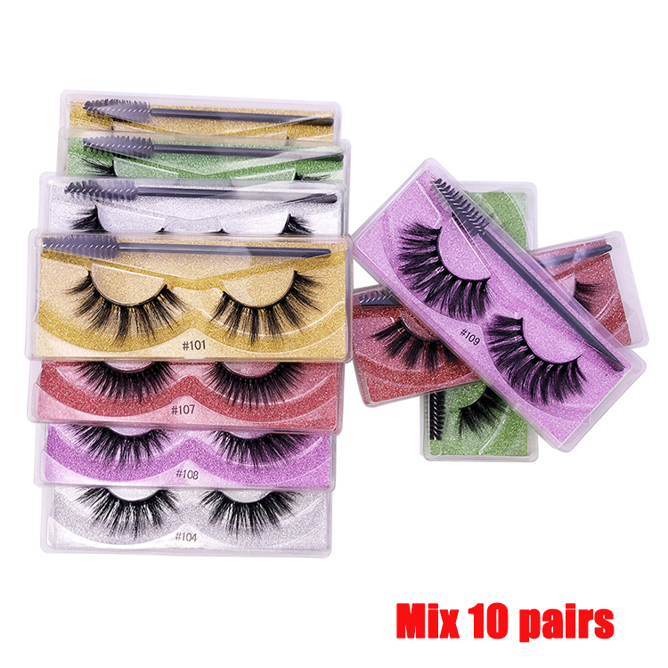 Eyelash Wholesale 3-100 Pairs 3D Mink Lashes Natural False Eye Mink Eyelashes Makeup Fake Lashes