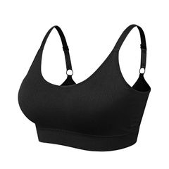 New Arrivals Comfortable Seamless Sports Bra,Women Fitness Top Yoga Bra For Cup A-B,Running Yoga Gym Crop Top,Women Push Up Sport Bra Top  Women's Clothes, Lingerie Gift for Girlf Black FREE SIZE