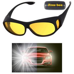 2023 Driving Glasses Sunglasses Night-Vision Glasses Anti Glare Car Sun Glasses Bicycle Automobiles Motorcycles Fashion Polarized Night Driving Goggles Enhanced Light Glasses Yellow one size