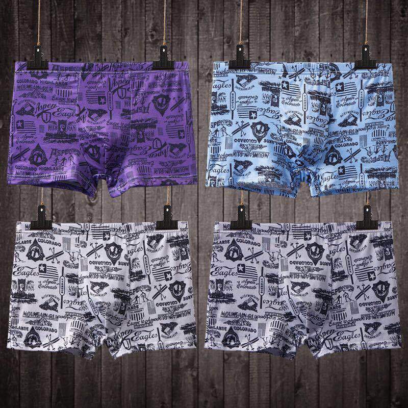 New Arrivals Men's Panties 4pcs/Lot Male Breathable Underpants Man Pack Shorts Boxers Underwear Fashion Mens Boxer Bamboo Hole Large Size Men Milk Fiber Comfortable Briefs Breath Print Boxers