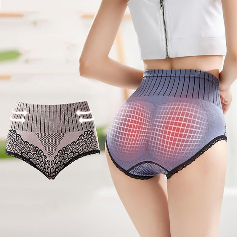 4PCS Women'S Panties Underwear Seamless Briefs High Waist Bodyshaper Ladies Underpants Plus Size, Briefs High Elasticity Lace Lingerie Ladies Underwear Seamless Tummy Control Panties