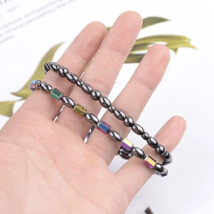 Colorful Facted Magnetic Beads Weight Loss Anklet Therapy Bracelet Anklet Slimming Health Care Energy Healing Anklet Relief Pain Hematite Anklet
