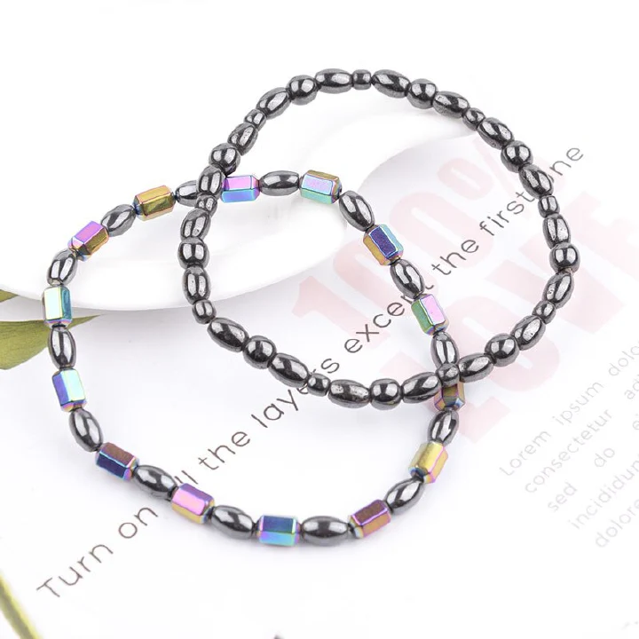 Colorful Facted Magnetic Beads Weight Loss Anklet Therapy Bracelet Anklet Slimming Health Care Energy Healing Anklet Relief Pain Hematite Anklet