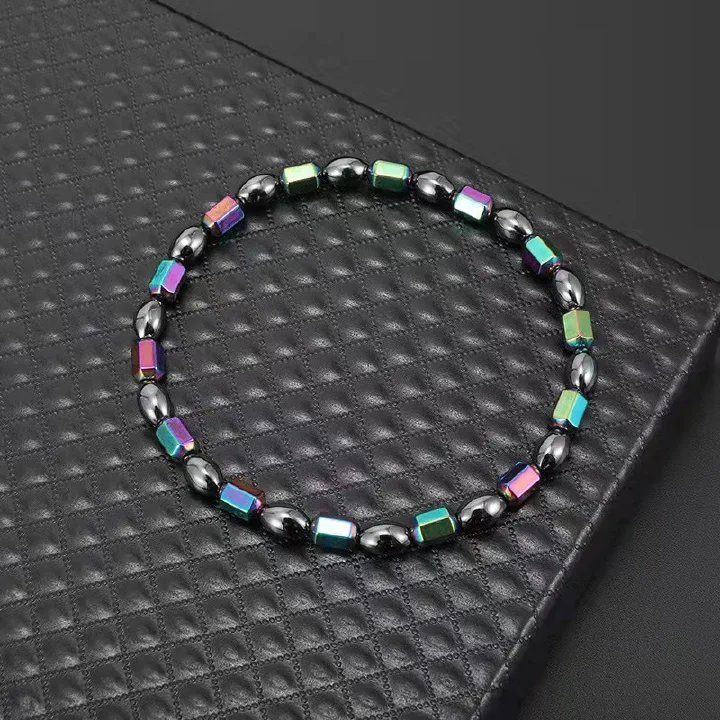 Colorful Facted Magnetic Beads Weight Loss Anklet Therapy Bracelet Anklet Slimming Health Care Energy Healing Anklet Relief Pain Hematite Anklet