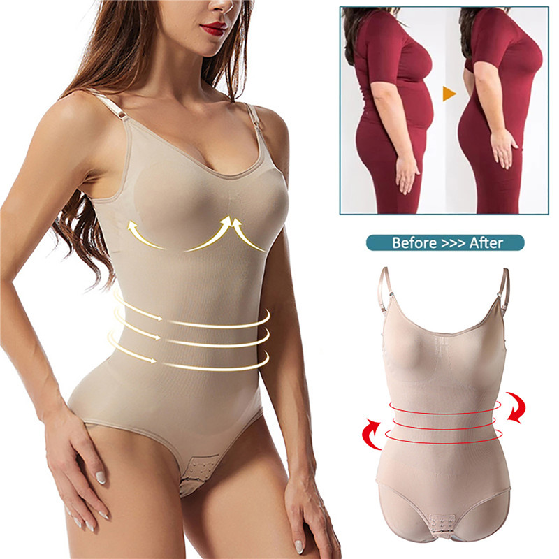 Shapewear For Women Tummy Control Butt Lifter Body Shaper Invisible Under Dress Slimming Strap Thong Underwear  Bodysuit Full Body Shaper Woman Flat Belly Push Up Butt Lifted Corset Underwear Girdle