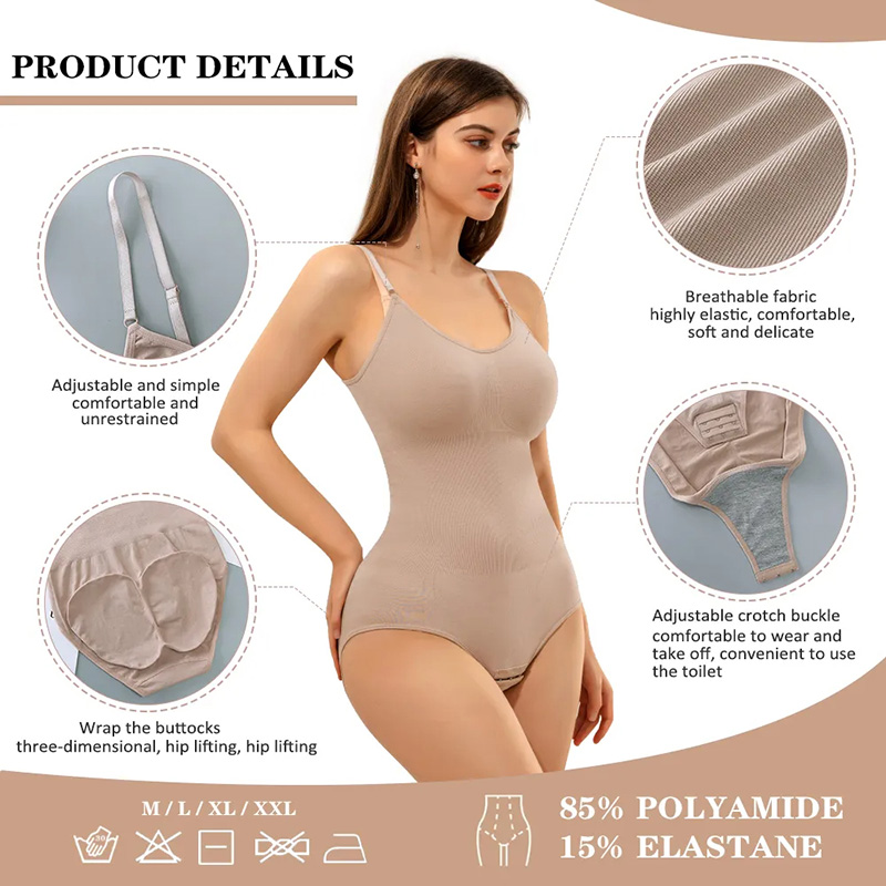 Shapewear For Women Tummy Control Butt Lifter Body Shaper Invisible Under Dress Slimming Strap Thong Underwear  Bodysuit Full Body Shaper Woman Flat Belly Push Up Butt Lifted Corset Underwear Girdle