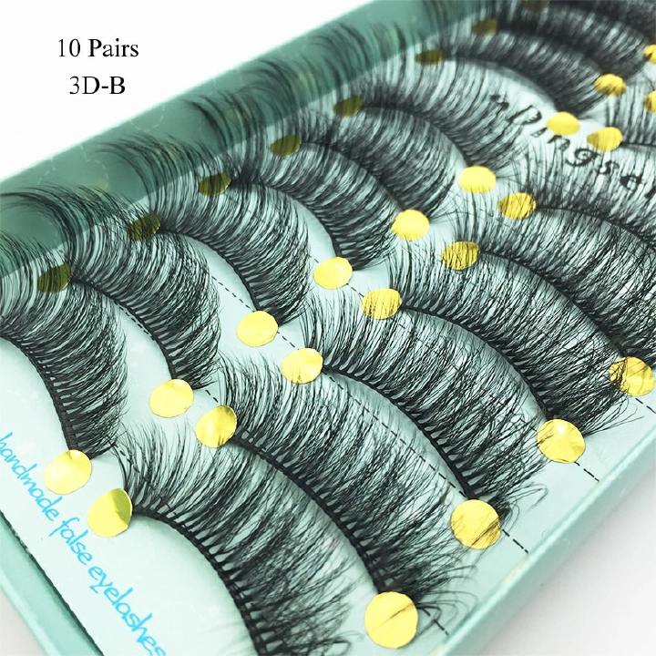 10 Pairs Faux 3D Mink Lashes Natural False Eyelashes Long Lasting Extension beautiful eyes Dramatic Fluffy Soft Wispy Volume Cross Reusable Eyelash Makeup  Beauty Tools