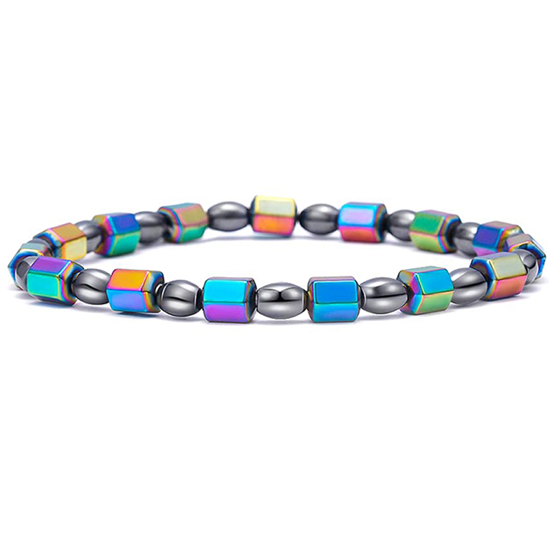 Colorful Facted Magnetic Beads Weight Loss Anklet Therapy Bracelet Anklet Slimming Health Care Energy Healing Anklet Relief Pain Hematite Anklet Colorful,as picture