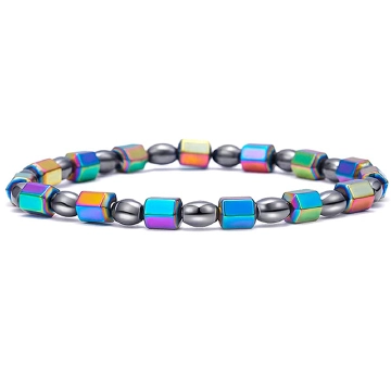 Colorful Facted Magnetic Beads Weight Loss Anklet Therapy Bracelet Anklet Slimming Health Care Energy Healing Anklet Relief Pain Hematite Anklet Colorful,as picture