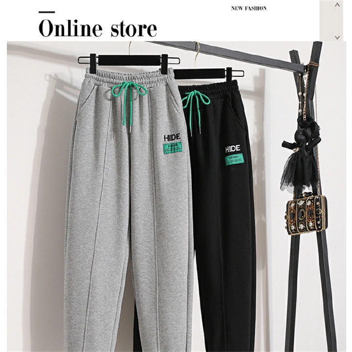Trend New women's pants High waist sweatpants Women's casual fit for comfort Fitness gym stretch pants women's sweatpants Harlan sweatpants in gray and black