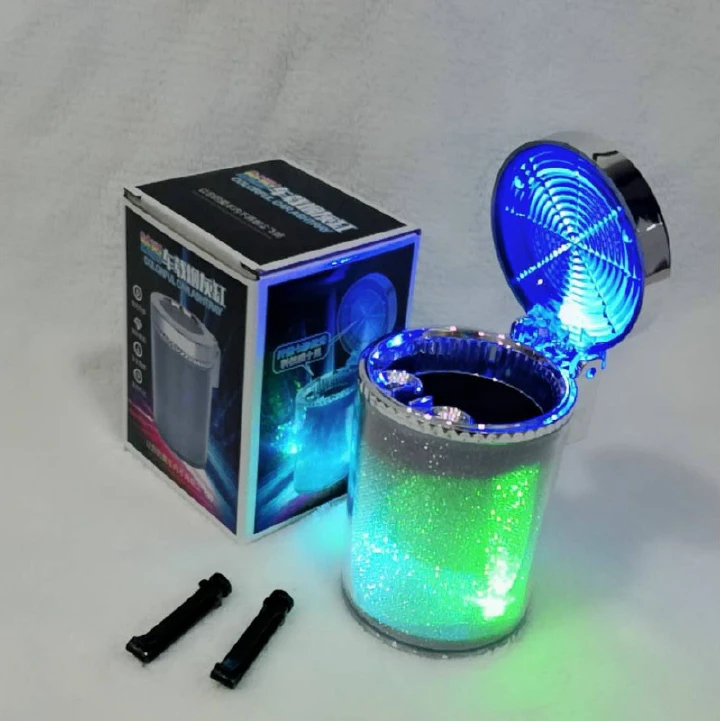 Car ashtray Creative ashtray LED car ashtray led plastic ashtray Colorful car ashtray Garbage coin Energy storage cup container cigar ashtray car