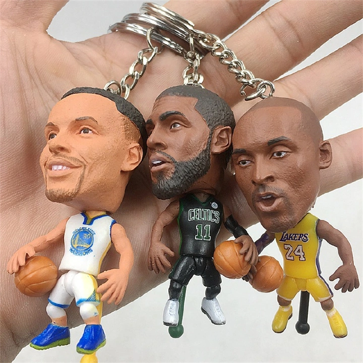 New high-end push activities small gifts basketball fan supplies Lori Kobe Warriors Curry Durant Lakers James Irving action figure key chain