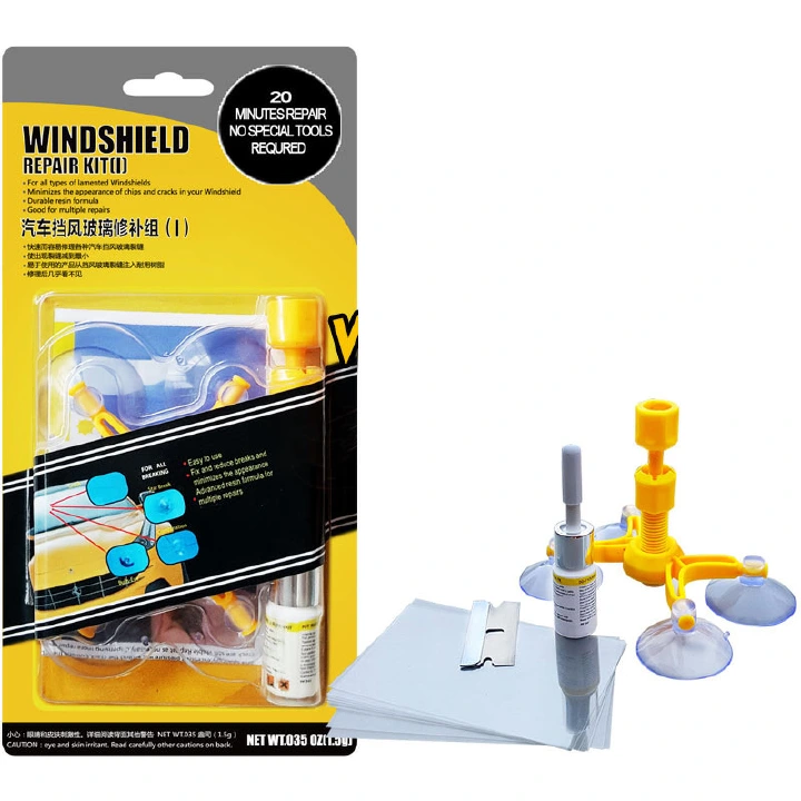 Popular windshield repair kit Automotive glass repair fluid automotive front windshield glass crack repair fluid suction cup automotive glass repair tool