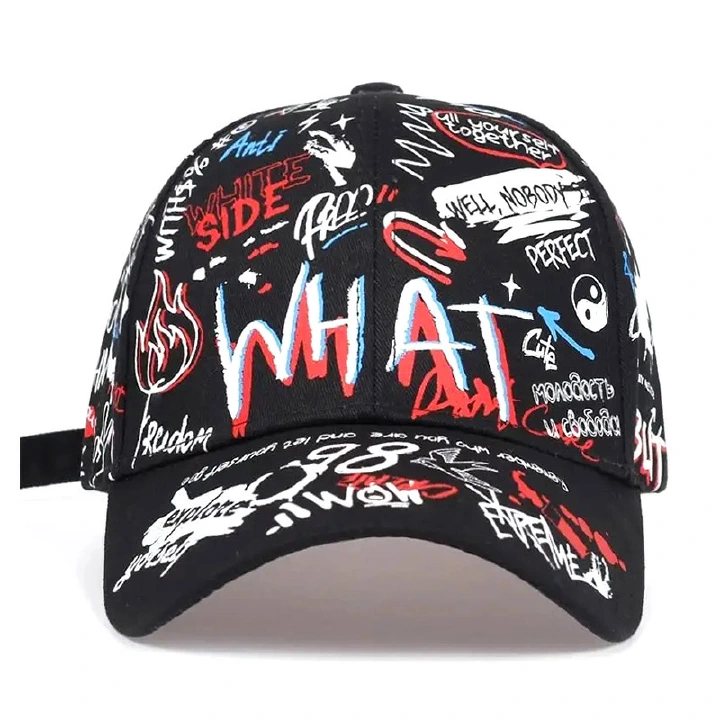 New European and American retro style baseball cap wool blended hat male graffiti style cap street hip-hop personality European and American students perform sunshade fashion baseball cap