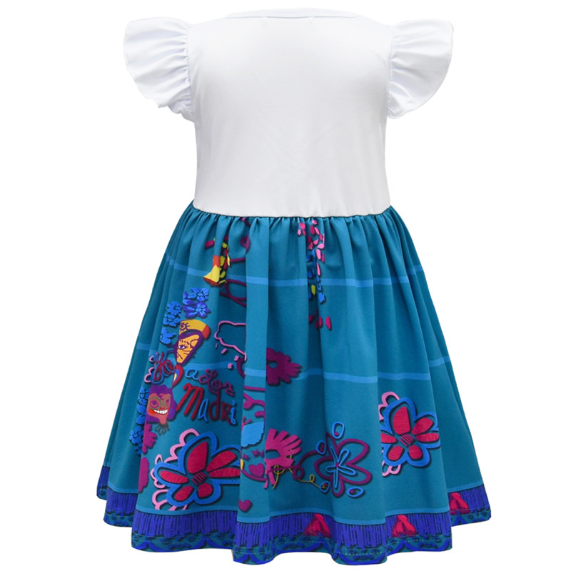 Kid Products Gilrs Clothes Magic Full House Encanto Mirabell Children's Skirt Girls' Flying Sleeve Dress Soft Smooth Material Kids Cosplay Skirt Cartoon Dresses