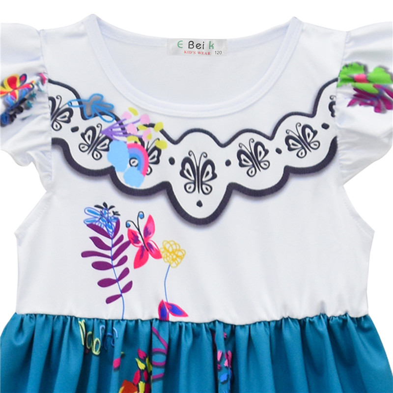 Kid Products Gilrs Clothes Magic Full House Encanto Mirabell Children's Skirt Girls' Flying Sleeve Dress Soft Smooth Material Kids Cosplay Skirt Cartoon Dresses
